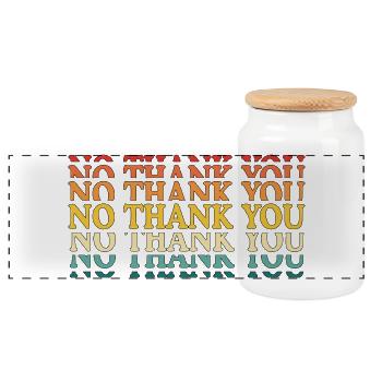 No Thank You - Panorama Keksdose mit Holzdeckel - Weiß - Vorne