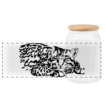 MOODY - Panoramic Cookie Jar with Wooden Lid - white - Front