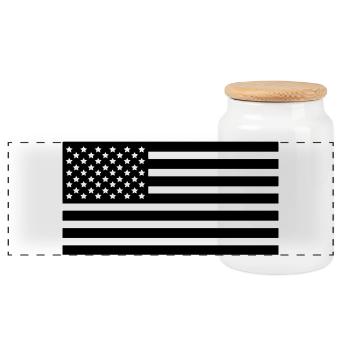 Utiliser des drapeaux - Boîte à biscuits avec couvercle en bois - blanc - Devant