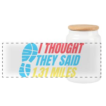 Course à pied : ils ont dit 1,31 mile coureur de marathon - Boîte à biscuits avec couvercle en bois - blanc - Devant