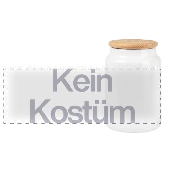 KEIN KOSTÜM FÜR ALLE KARNEVALSMUFFEEL UND HASSER - Panorama Keksdose mit Holzdeckel - Weiß - Vorne