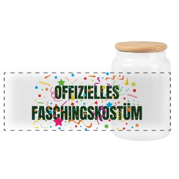 Offizielles Faschingskostüm - Panorama Keksdose mit Holzdeckel - Weiß - Vorne