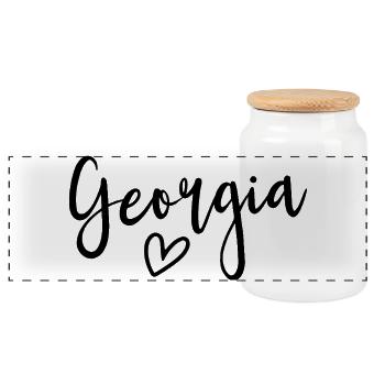 Georgia Heart Women’s Love Georgia - Boîte à biscuits avec couvercle en bois - blanc - Devant