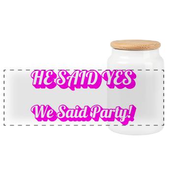 He Said Yes We Said Party – Gay Bachelor Party Cre - Panorama Keksdose mit Holzdeckel - Weiß - Vorne