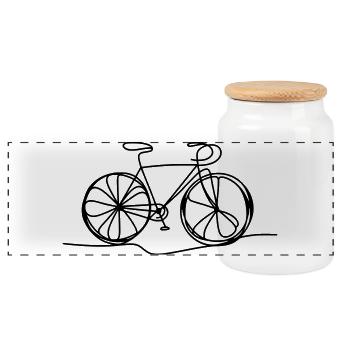 Fahrrad Fahrradfahren Fahrradfahrer - Panorama Keksdose mit Holzdeckel - Weiß - Vorne