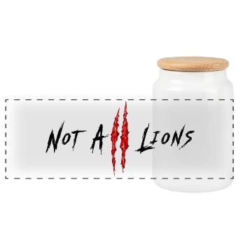 Tous les Lions ne sont pas... - Boîte à biscuits avec couvercle en bois - blanc - Devant