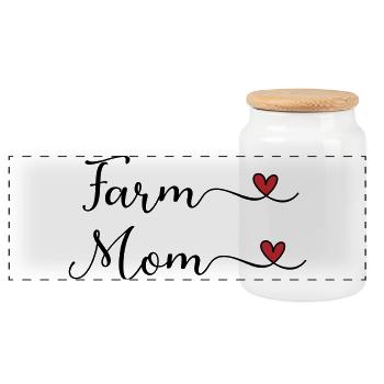 Maman de la ferme - Boîte à biscuits avec couvercle en bois - blanc - Devant