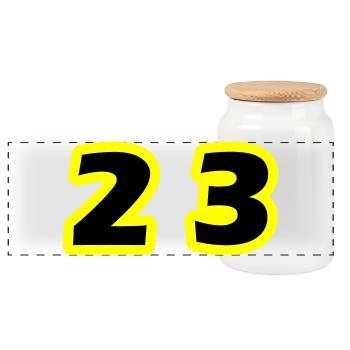23 Number symbol - Panoramic Cookie Jar with Wooden Lid - white - Front