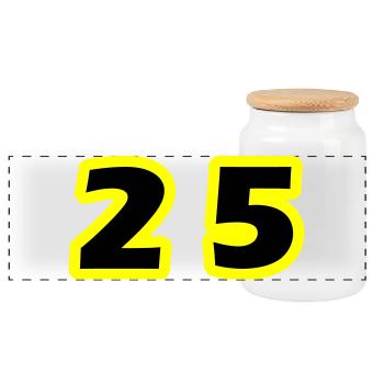 25 Symbole numérique - Boîte à biscuits avec couvercle en bois - blanc - Devant