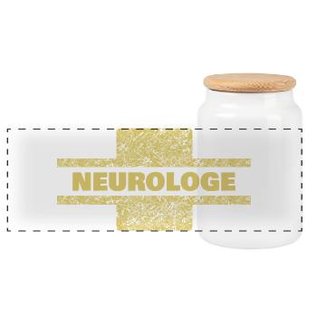 Berufung Neurologe - Panorama Keksdose mit Holzdeckel - Weiß - Vorne