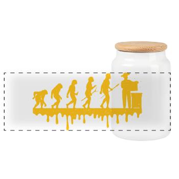 Imker Evolution Vintage Biene Bienenzucht Geschenk - Panorama Keksdose mit Holzdeckel - Weiß - Vorne