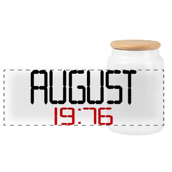50. Geburtstag, August 1976 - Panorama Keksdose mit Holzdeckel - Weiß - Vorne