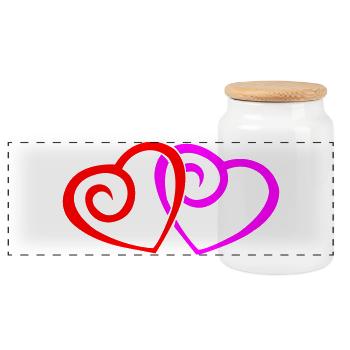 Amour de cœur - Boîte à biscuits avec couvercle en bois - blanc - Devant