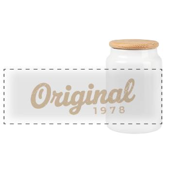 1978 Birthday Gift | Born in 1978 - Panoramic Cookie Jar with Wooden Lid - white - Front