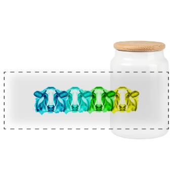 Vaches vaches - Boîte à biscuits avec couvercle en bois - blanc - Devant