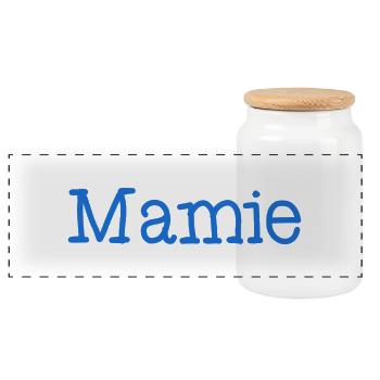 MAMIE. FÊTE DES MÈRES. BONNE FÊTE MAMIE. JE T'AIME - Boîte à biscuits avec couvercle en bois - blanc - Devant