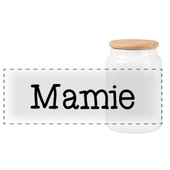 MAMIE. FÊTE DES MÈRES. BONNE FÊTE MAMIE. JE T'AIME - Boîte à biscuits avec couvercle en bois - blanc - Devant
