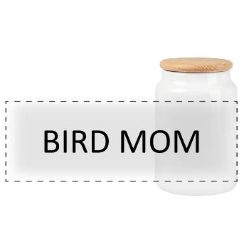 Maman oiseau minimaliste, Maman oiseau drôle pour F - Boîte à biscuits avec couvercle en bois - blanc - Devant