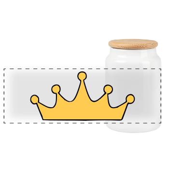 couronne à personnaliser - Boîte à biscuits avec couvercle en bois - blanc - Devant