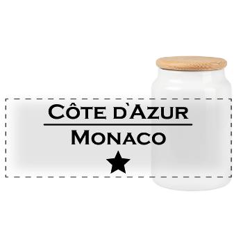 Monaco disant idée cadeau de la terre - Boîte à biscuits avec couvercle en bois - blanc - Devant