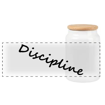 Discipline - Panorama Keksdose mit Holzdeckel - Weiß - Vorne