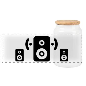 sound system - Panoramic Cookie Jar with Wooden Lid - white - Front
