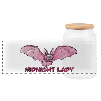 Dame de minuit / Chauve-souris / Bébé / Gothique / Nuit - Boîte à biscuits avec couvercle en bois - blanc - Devant