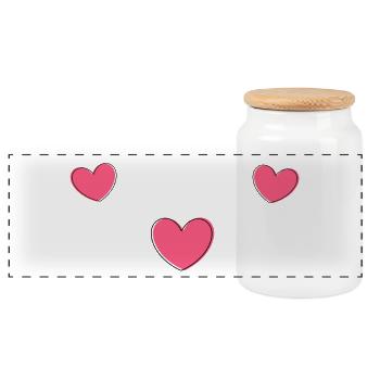 I love you Valentine's Day - Panoramic Cookie Jar with Wooden Lid - white - Front