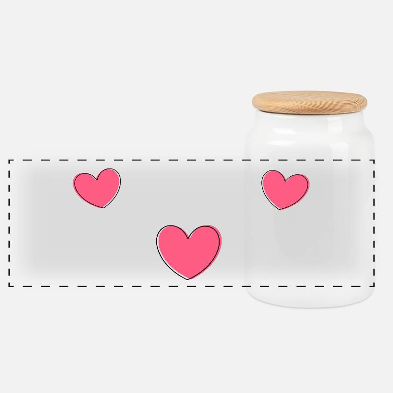 Ich liebe dich Valentinstag - Panorama Keksdose mit Holzdeckel - Weiß