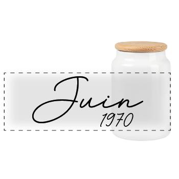 Geburtstag 1970 Juni 1970 Geschenk Juni 1970 - Panorama Keksdose mit Holzdeckel - Weiß - Vorne