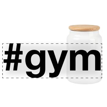 GYM Addict Muskeltraining Fitness - Panorama Keksdose mit Holzdeckel - Weiß - Vorne