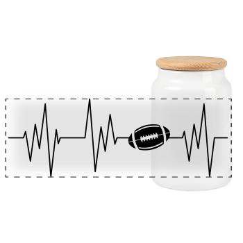 Football américain - Boîte à biscuits avec couvercle en bois - blanc - Devant