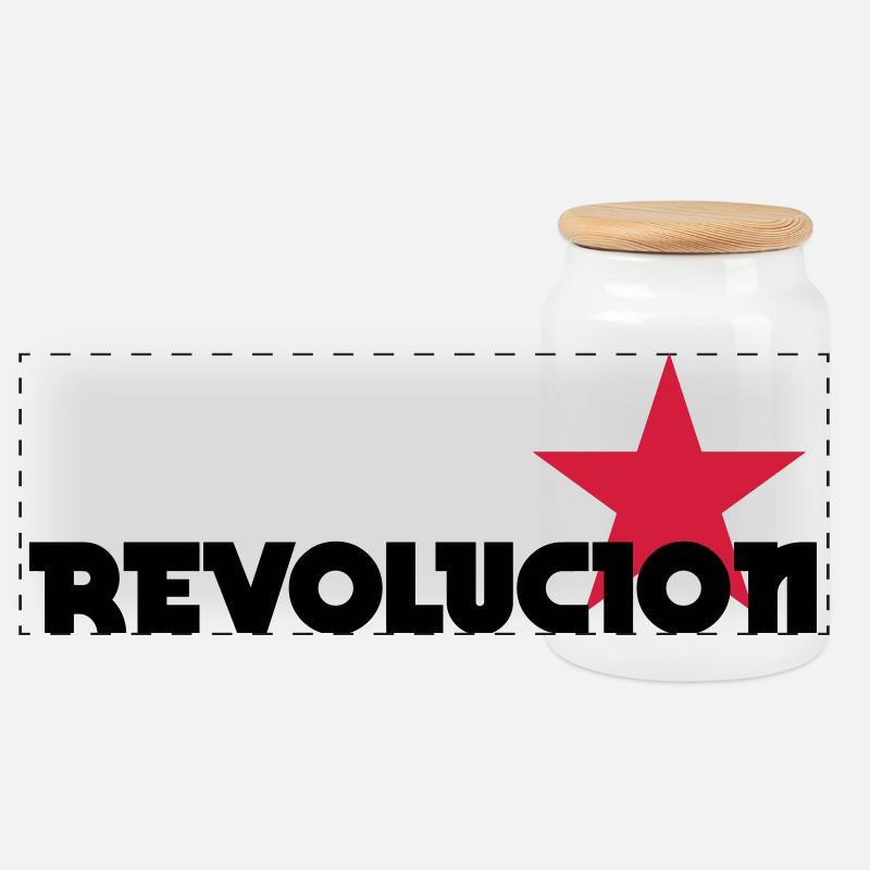 [ Revolucion ] - Panorama Keksdose mit Holzdeckel - Weiß