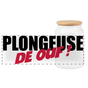 Plongeuse de ouf ! - Boîte à biscuits avec couvercle en bois - blanc - Devant