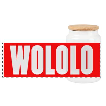 Wololo - 1 - Mobii_3 Edition - Red&White - Panorama Keksdose mit Holzdeckel - Weiß - Vorne