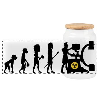 Humor Manip Block Radio für Männer Radiologie - Panorama Keksdose mit Holzdeckel - Weiß - Vorne