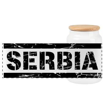 Serbia - Panorama Keksdose mit Holzdeckel - Weiß - Vorne