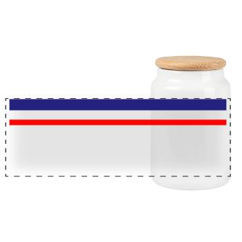 France Sports - Panoramic Cookie Jar with Wooden Lid - white - Front