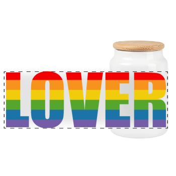 LGBT Regenbogen Lover LGBT lgbtqi queer - Panorama Keksdose mit Holzdeckel - Weiß - Vorne