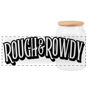 rough and rowdy - Panoramic Cookie Jar with Wooden Lid - white - Front