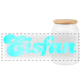 Eisfan cool Statement Eiscreme Eis Eiskrem Fan - Panorama Keksdose mit Holzdeckel - Weiß - Vorne