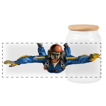 Skydiver - Panorama Keksdose mit Holzdeckel - Weiß - Vorne