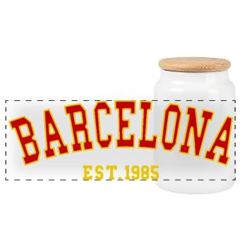 Barcelona_Est_1985 - Boîte à biscuits avec couvercle en bois - blanc - Devant