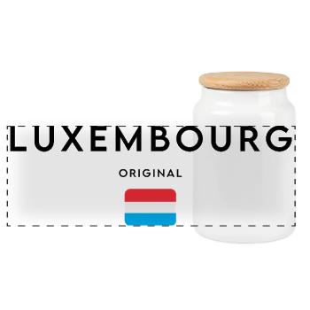Drapeau du Luxembourg, j’adore le Luxembourg - Boîte à biscuits avec couvercle en bois - blanc - Devant