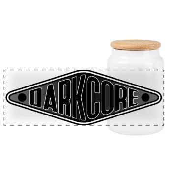 Darkcore Shield Logo - Panoramic Cookie Jar with Wooden Lid - white - Front