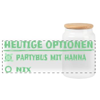 First name hanna - Panoramic Cookie Jar with Wooden Lid - white - Front