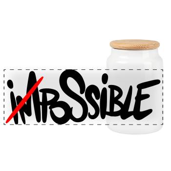 possible. Tout est possible. - Boîte à biscuits avec couvercle en bois - blanc - Devant