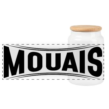 yes humor French skepticism express - Panoramic Cookie Jar with Wooden Lid - white - Front
