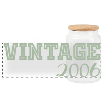 20 Years 2006 Vintage Retro Birthday Gift - Panoramic Cookie Jar with Wooden Lid - white - Front