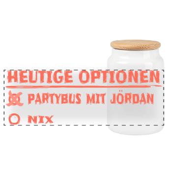 Heutige Optionen Partybus Jördan Grafik - Panorama Keksdose mit Holzdeckel - Weiß - Vorne